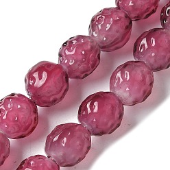 Индийский Красный Бусы лэмпворк ручной работы, круглые, Индийская красная, 10.5x10 мм, отверстие : 1.4 мм, около 35 шт / нитка, 10.91'' (27.7 см) ~ 14.96'' (38 см)