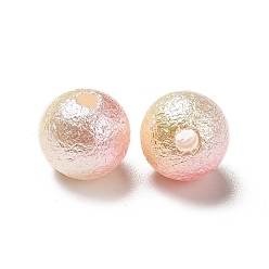 Pink Непрозрачные акриловые бусины, с покрытием AB цвета, текстурированная круглая, розовые, 8x7.5 мм, отверстие : 1.6 мм, о 4шт / г