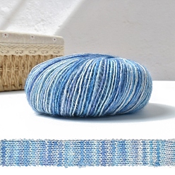 Светло-Голубой Хлопчатобумажная пряжа, пряжа амигуруми, пряжа для вязания крючком, для свитера, шапки, носков, детских одеял, сегмент окрашенный, Небесно-голубой, 1.5~1.8 мм, около 109.36 ярдов (100 м) / моток