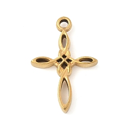 Cross 304 подвески из нержавеющей стали, золотые, крестик, 23x15x3 мм, отверстие : 1.8 мм