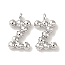 Платина Латунные подвески, без кадмия, без никеля и без свинца, письмо амулеты, платина, 12x7x2 мм, отверстие : 1 мм