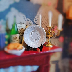 Белый Тарелки обеденные круглые из сплава, миниатюрные украшения, для садовых кукольных домиков, притворяясь опорными украшениями, белые, 26x5 мм