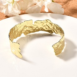 Настоящее золото 18K Латунные браслеты-манжеты с покрытием стойки, открытые браслеты для женщин, без кадмия и без свинца, реальный 18 k позолоченный, 3/4~7/8 дюйм (2.1 см), внутренний диаметр: 2-3/8x1-7/8 дюйм (6x4.9 см)