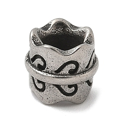 Античное Серебро 304 из нержавеющей стали европейские шарики, бусины с большим отверстием, колонка, античное серебро, 9x10 мм, отверстие : 4.5 мм