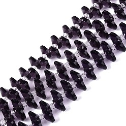 Индиго Прозрачные стеклянные бусины, диск, граненые, индиговые, 8x4~5 мм, отверстие : 0.7~1 мм, около 190~195 шт / нитка, 25.98~28.35 дюйм (66~72 см)