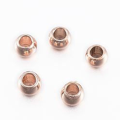 Розовое Золото Ионное покрытие (ip) 304 шарики из нержавеющей стали, круглые, розовое золото , 2x1.2 мм, отверстие : 1 мм