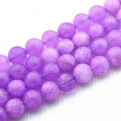 Средняя Орхидея Природного кварца нитей бисера, окрашенные, круглые, имитация аметист, средне орхидеи, 10~10.5 мм, отверстие : 1~1.2 мм, около 37~38 шт / нитка, 14.76~15.16 дюйм (37.5~38.5 см)