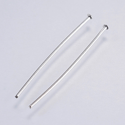 Stainless Steel Color 304 Stainless Steel Flat Head Pins, Stainless Steel Color, 25x0.7mm, Head: 1.5mm