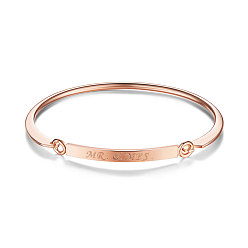 Roségold Messing-Armreif, mit dem Wort mr. & mrs., Roségold, 1-7/8 inchx 2-3/8 inch (48x60 mm)