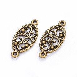 Античная Бронза Коннекторы тибетского стиля, овальные, античная бронза, без свинца и без кадмия, 27x11.5x1.5 мм, отверстие : 1.5 мм