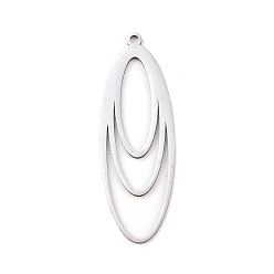 Oval 201 подвески из нержавеющей стали, овальные, 37.5x13x1 мм, отверстие : 1.4 мм