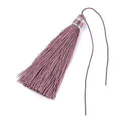 Бледно-фиолетовый Красный Нейлоновая нить кисточкой большие украшения кулон, бледно-фиолетовый красный, 100x10 мм