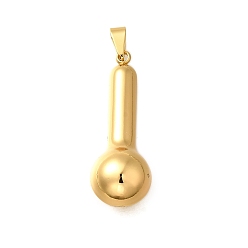 Золотой 304 подвески из нержавеющей стали, массажный молоток в форме подвески, золотые, 42x15x14 мм, отверстие : 4x8 мм