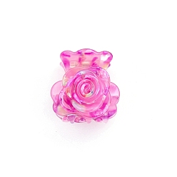 Rose Nacré Pinces à cheveux griffes en acétate fleur, pour les filles, perle rose, 30x40x45mm