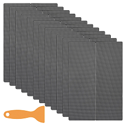 Серый ПВХ пластиковые предварительно нарезанные противоскользящие полоски, Наклейка на протектор безопасности без противоскользящего душа, для ванны для ванной комнаты из керамики для напольного покрытия, со скребком, серые, 200x120x1 мм