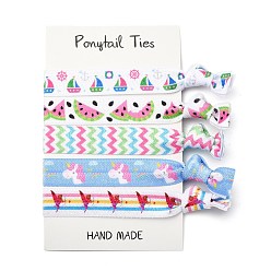 Planet Девушки аксессуары для волос, нейлоновые резинки для волос, Держатель конского хвоста, аксессуары для волос, узел, вселенная тематический узор, 95~107x15~17 мм