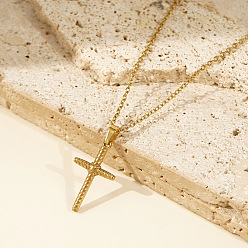 Золотой Винтажные 306 подвески-кресты из нержавеющей стали для женщин и мужчин, золотые, 15.75 дюйм (40 см)