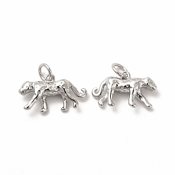 Платина Стойки обшивки латунные подвески, долговечный, без кадмия и без свинца, очарование гепарда, платина, 9.5x17x4.3 мм, отверстие : 3.6 мм