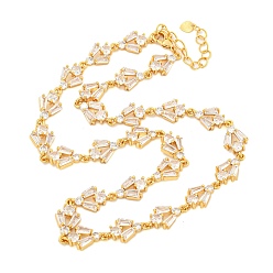 Настоящее золото 18K Ожерелья-цепочки из латуни с покрытием из латуни, прозрачные циркониевые ожерелья с цветочным звеном, долговечный, без свинца и без кадмия, реальный 18 k позолоченный, 16.14 дюйм (41 см)