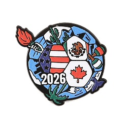 Football Спортивные значки из сплава с эмалью, черные застежки для значков на лацканах для рюкзаков и одежды, красочный, 2026 североамериканский футбол, 26x29.5 мм