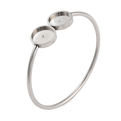 Нержавеющая Сталь Цвет Устойчивы к потускнению 304 основа из нержавеющей стали с плоским круглым подносом, цвет нержавеющей стали, внутренний диаметр: 2-1/8 дюйм (5.4 см), лоток : 12 мм