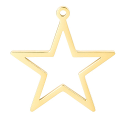 Золотой 304 подвески из нержавеющей стали, звезда очарование, золотые, 26x25 мм