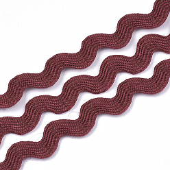 Коричневый Ленты из полипропиленового волокна, форма волны, коричневые, 7~8 мм, 15 двор / пачка, 6 расслоения / мешок