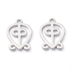 Платина Латунные подвески, долговечный, adinkra symbols odo nyera fie kwan, платина, 18x12x1 мм, отверстие : 1.5 мм