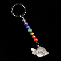 Сумасшедший Агат Брелок с сумасшедшим агатом, с кварцевым резонатором, аметист, ляпис, авантюрин, красный агат, красная яшма, улитка, 10 см