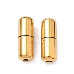 Золотой 304 из нержавеющей стали винтовые застежками, для изготовления ювелирных изделий, колонка, ионное покрытие (ip), золотые, 16.5x6 мм, отверстие : 2 мм