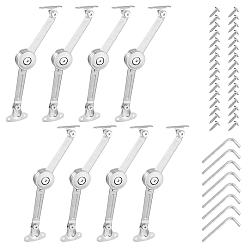Platinum Alloy Cabinet Upward Door Support Hinge, Adjustable Stay Arm for Flap Door & Kitchen Cupboard, Platinum, 124x37.5x18.5mm