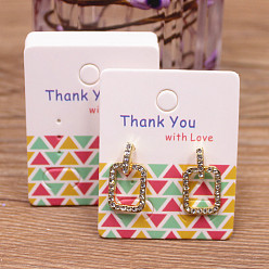 Triangle 100Pcs Paper Earring Display Cards, Jewelry Display Cards for Earring Storage, Rectangle, Triangle Pattern, 5x4cm