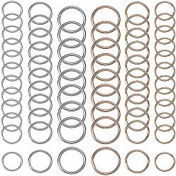 Mixed Color Alloy Open Jump Rings, Mixed Color, 10x1mm/12x1.2mm/16x1.5mm, 8~13mm inner diameter