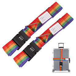 Colorido Correas de equipaje de poliéster, con hebillas de plástico negro, colorido, 2220~4050 mm