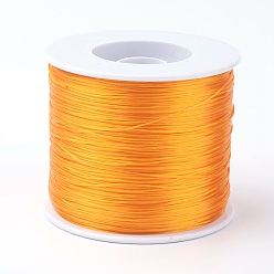 Оранжевый Корейская плоская эластичная кристаллическая струна, эластичная нить для бисера, для изготовления эластичного браслета, оранжевые, 0.5 мм, около 450.57 ярдов (412 м) / рулон