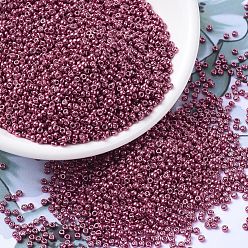 (RR1079) Galvanized Light Cranberry Миюки круглые бусины рокайль, японский бисер, 11/0, (рр 1079) оцинкованная светлая клюква, 11/0, 2x1.3 мм, Отверстие : 0.8 мм , около 5500 шт / 50 г
