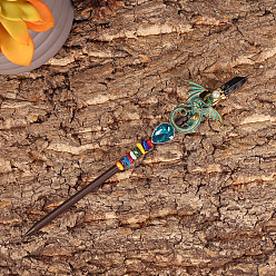 Дракон Палочки для волос из дерева, аксессуары для волос для женщин и девочек, дракон, 250x100 мм