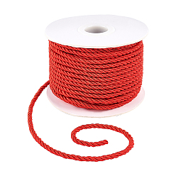 Red Nylon Threads, Milan Cords/Twisted Cords, Red, 3.0mm, about 27.34 yards(25m)/roll