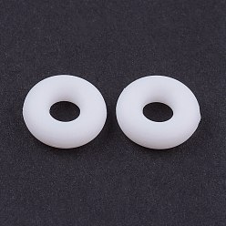 White Silicone Beads, DIY Bracelet Making, Donut, White, 5x2mm, Hole: 1mm