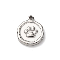 Paw Print 304 подвески из нержавеющей стали, цвет нержавеющей стали, отпечаток лапы, 16x13x2.5 мм, отверстие : 1.2 мм