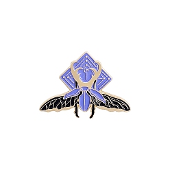Slate Blue Glow in the Dark Luminous Moth Enamel Pin, Golden Alloy Badge for Backpack Clothes, Slate Blue, 20.3x30.5mm