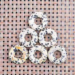 Dalmatiner Jaspis Dalmatiner Jaspis Anhänger Natur, Donut Charms, 20 mm, Innendurchmesser: 8 mm