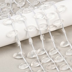 Хрусталь Природных кристаллов кварца бисер нитей, горного хрусталя, граненые, лошадиный глаз , Топ пробуренной, с пластиковыми трубчатыми бусинами, 17x8.5x5 мм, отверстие : 1 мм, около 24 шт / нитка, 15.35'' (39 см)