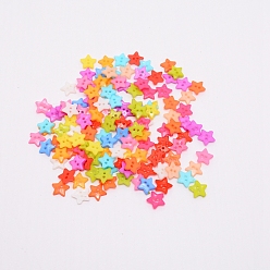 (52) Непрозрачная лаванда Пластиковые бутылки, аксессуары для одежды, звезда, разноцветные, 12x12.5x3 мм, отверстие : 1.6 мм