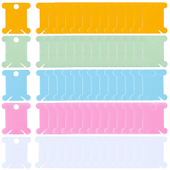 (52) Непрозрачная лаванда 200шт. 5 цвета ПВХ пластиковая нить намотки доски, бобины для ниток, для вышивки крестиком, хлопчатобумажной нитью, рукоделием, сделай сам, для хранения шитья, кость, разноцветные, 38.5x35x1 мм, отверстие : 6.5 мм, 40 шт / цвет