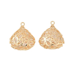 Настоящее золото 18K Латунь с подвесками из прозрачного кубического циркония, без кадмия, без никеля и без свинца, слеза, реальный 18 k позолоченный, 25x22x10.5 мм, отверстие : 2 мм