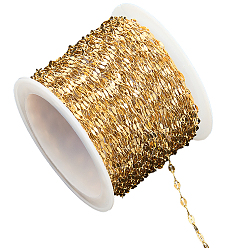 Настоящее золото 18K 10m цепи из нержавеющей стали, пайки, с катушкой, реальный 18 k позолоченный, 4x2x0.1 мм