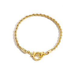Золотой Браслеты из латунных веревочных цепочек для женщин, золотые, 7.87 дюйм (20 см)