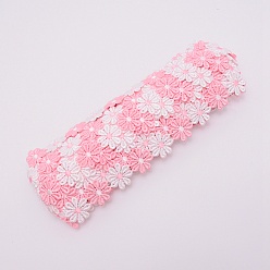 Pink Ruban de bordure en polyester à fleurs, pour la décoration de vêtements de bande de cheveux de robe, rose, 1" (25 mm), à propos de 15yards / carte (13.72m / carte)