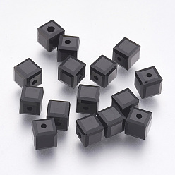 Black Imitation Austrian Crystal Beads, Grade AAA, Faceted, Cube, Black, 5~5.5x5~5.5x5~5.5mm(size within the error range of 0.5~1mm), Hole: 0.7~0.9mm